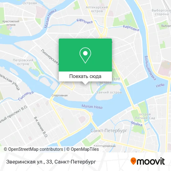 Карта Зверинская ул., 33
