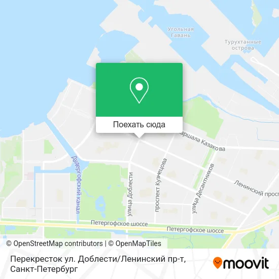 Карта Перекресток ул. Доблести / Ленинский пр-т
