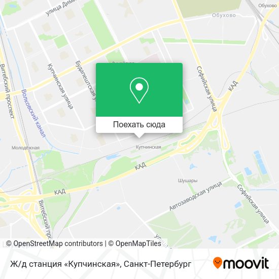 Карта Ж/д станция «Купчинская»