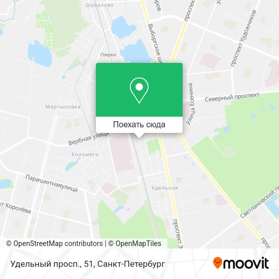 Карта Удельный просп., 51