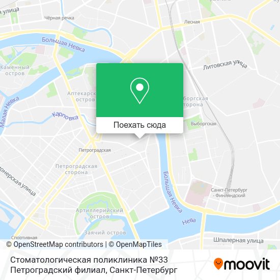 Карта Стоматологическая поликлиника №33 Петроградский филиал