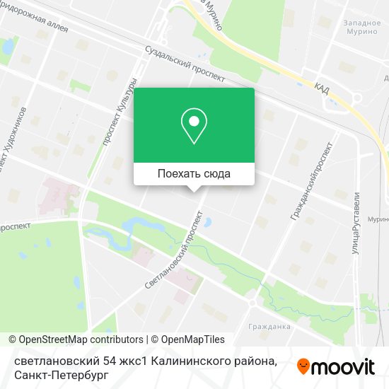 Карта светлановский 54 жкс1 Калининского района
