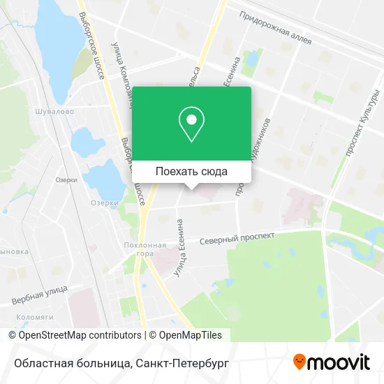 Карта Областная больница
