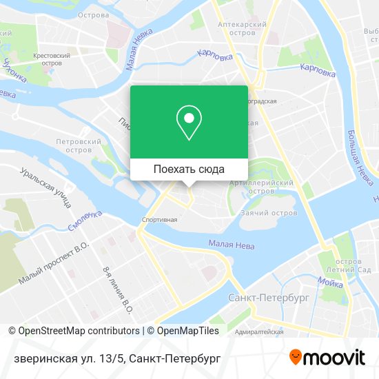 Карта зверинская ул. 13/5