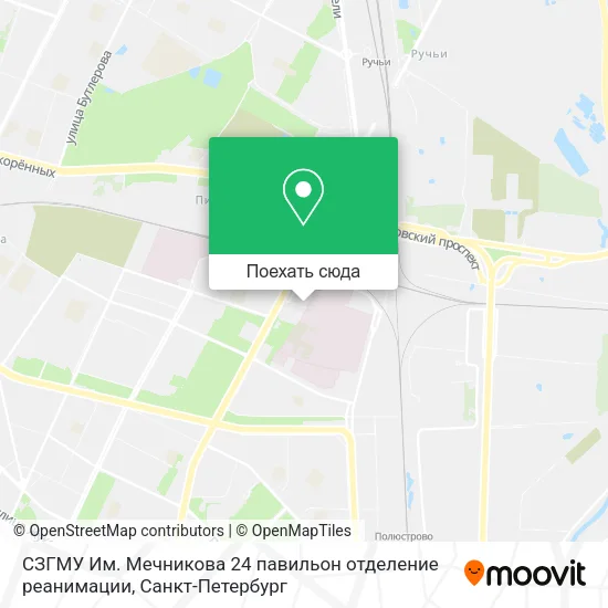 Карта СЗГМУ Им. Мечникова 24 павильон отделение реанимации