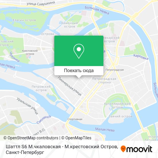 Карта Шаттл S6 М.чкаловская - М.крестовский Остров