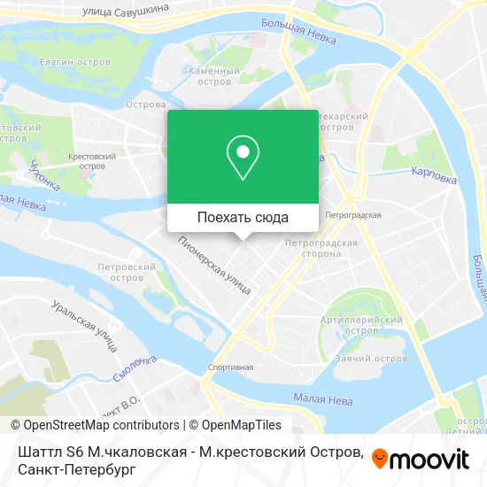 Карта Шаттл S6 М.чкаловская - М.крестовский Остров
