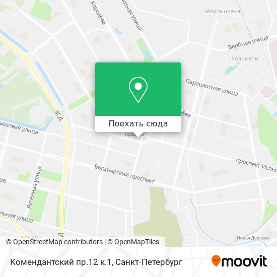 Карта Комендантский пр.12 к.1