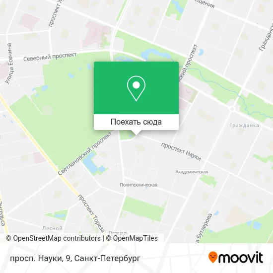 Карта просп. Науки, 9