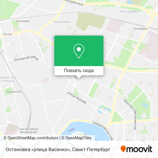 Карта Остановка «улица Васенко»