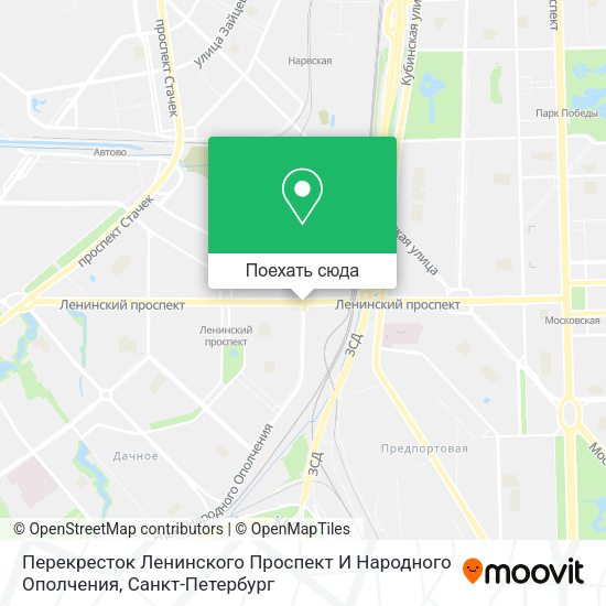 Карта Перекресток Ленинского Проспект  И Народного Ополчения