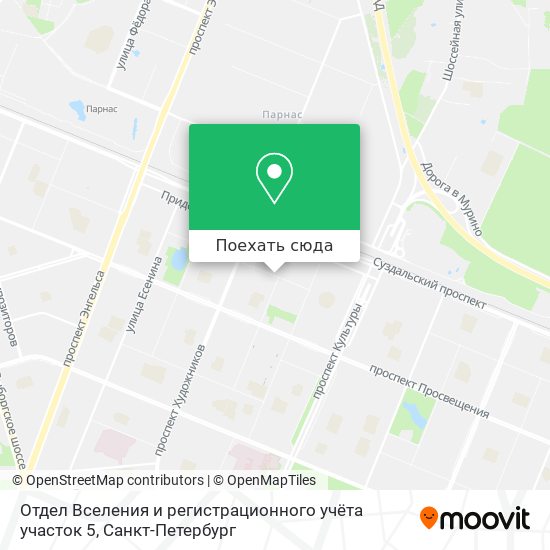 Карта Отдел Вселения и регистрационного учёта участок 5