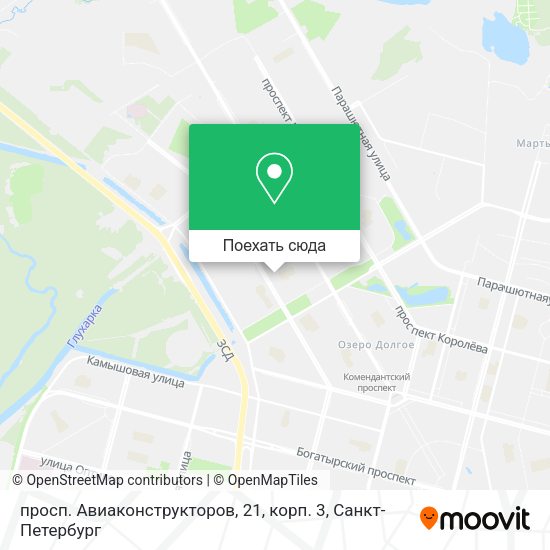 Карта просп. Авиаконструкторов, 21, корп. 3