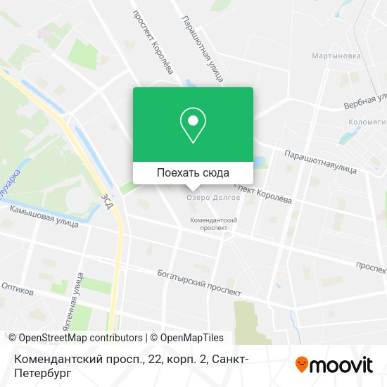 Карта Комендантский просп., 22, корп. 2