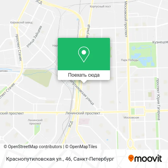 Карта Краснопутиловская ул., 46