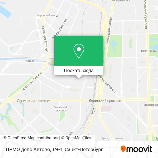 Карта ПРМО депо Автово, ТЧ-1