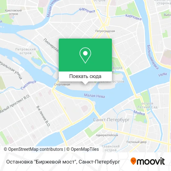 Карта Остановка "Биржевой мост"