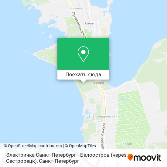 Карта Электричка Санкт-Петербург - Белоостров (через Сестрорецк)