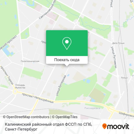 Карта Калининский районный отдел ФССП по СПб