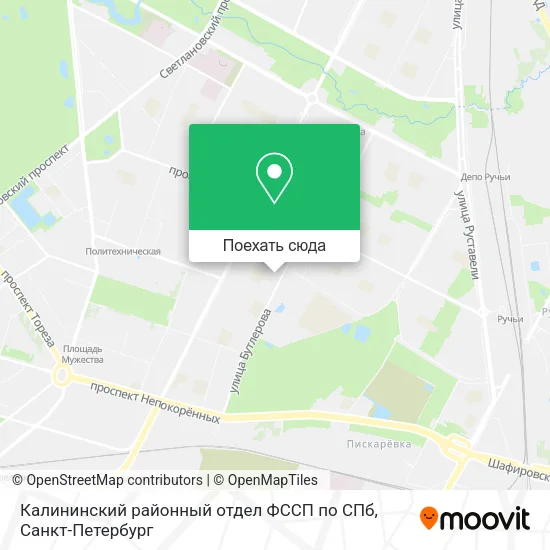 Карта Калининский районный отдел ФССП по СПб