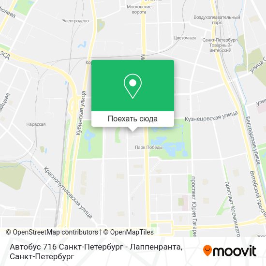 Карта Автобус 716 Санкт-Петербург - Лаппенранта