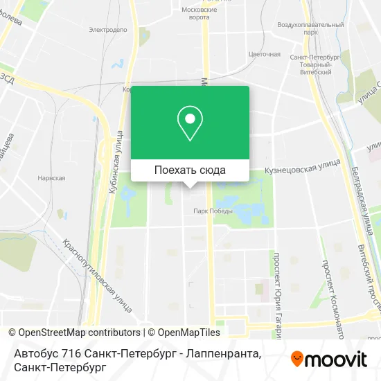 Карта Автобус 716 Санкт-Петербург - Лаппенранта