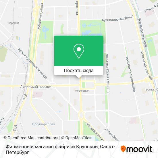 Карта Фирменный магазин фабрики Крупской