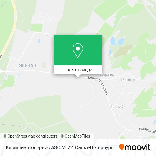 Карта Киришиавтосервис АЗС № 22
