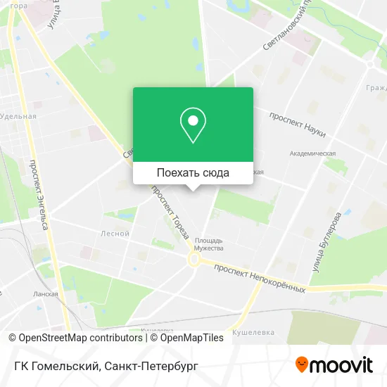 Карта ГК Гомельский