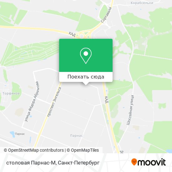 Карта столовая Парнас-М