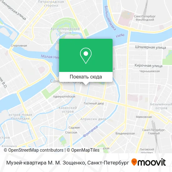 Карта Музей-квартира М. М. Зощенко