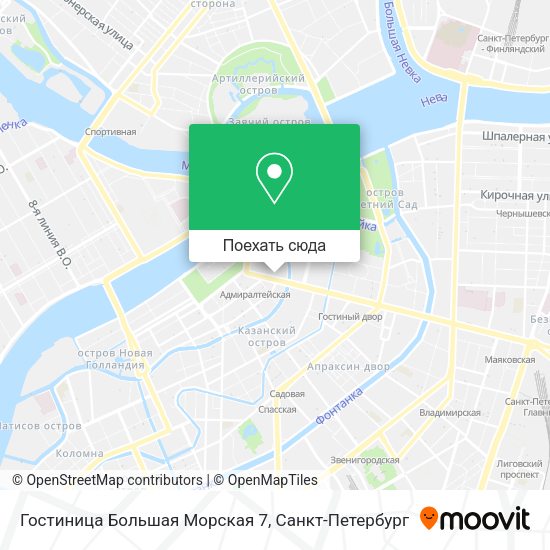 Карта Гостиница Большая Морская 7