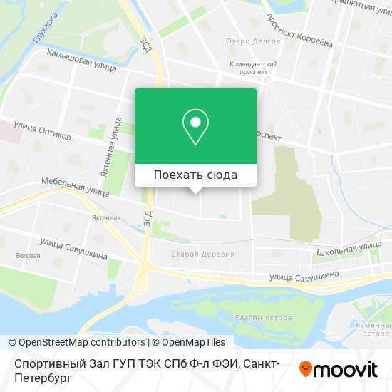Карта Спортивный Зал ГУП ТЭК СПб Ф-л ФЭИ