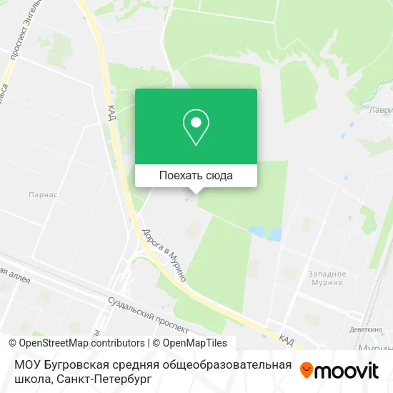 Карта МОУ Бугровская средняя общеобразовательная школа