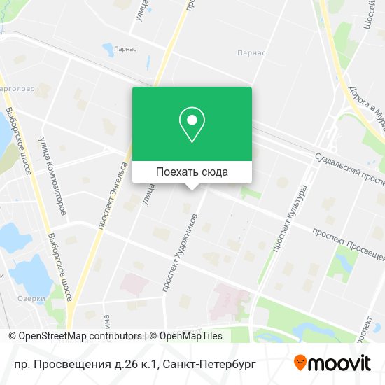 Карта пр. Просвещения д.26 к.1