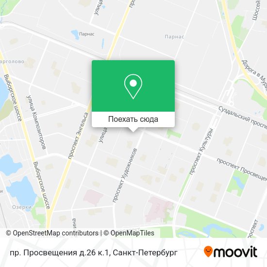 Карта пр. Просвещения д.26 к.1