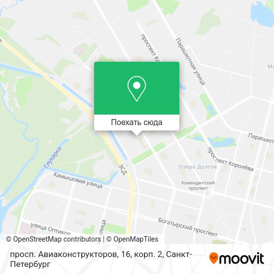 Карта просп. Авиаконструкторов, 16, корп. 2