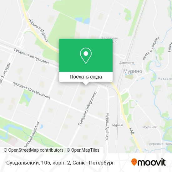 Карта Суздальский, 105, корп. 2