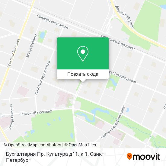 Карта Бухгалтерия Пр. Культура д11. к 1