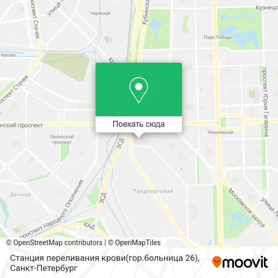 Карта Станция переливания крови(гор.больница 26)