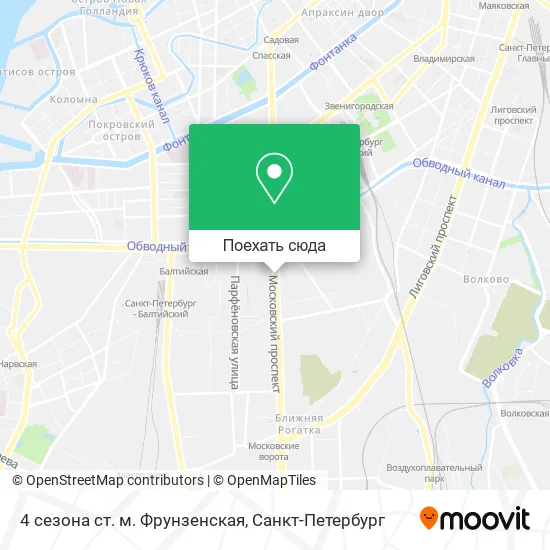 Карта 4 сезона ст. м. Фрунзенская