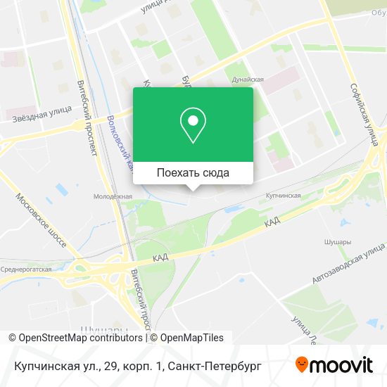 Карта Купчинская ул., 29, корп. 1