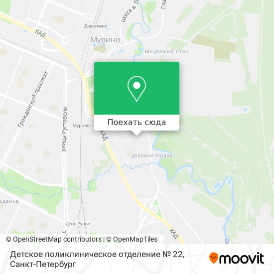 Карта Детское поликлиническое отделение № 22