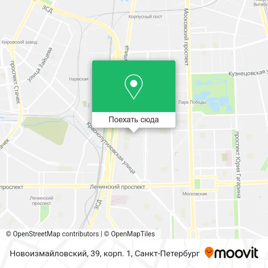 Карта Новоизмайловский, 39, корп. 1