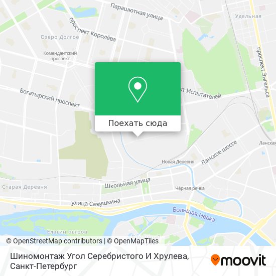 Карта Шиномонтаж Угол Серебристого И Хрулева