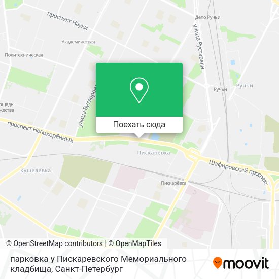 Карта парковка у Пискаревского Мемориального кладбища