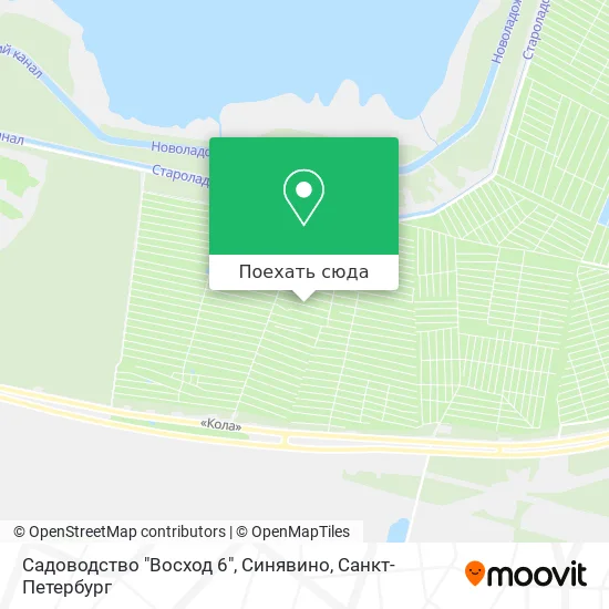 Карта Садоводство "Восход 6", Синявино