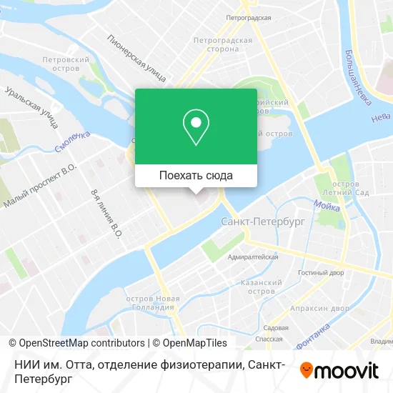 Карта НИИ им. Отта, отделение физиотерапии