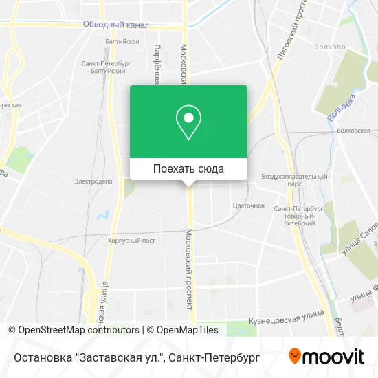 Карта Остановка "Заставская ул."