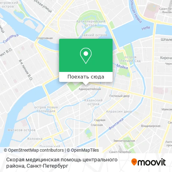 Карта Скорая медицинская помощь центрального района